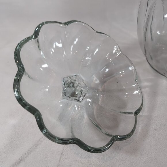 Anchor Hocking Glass Pumpkin Jar Lid Clear Fall Halloween 8" 2.2 qt Candy Treat - Picture 5 of 11